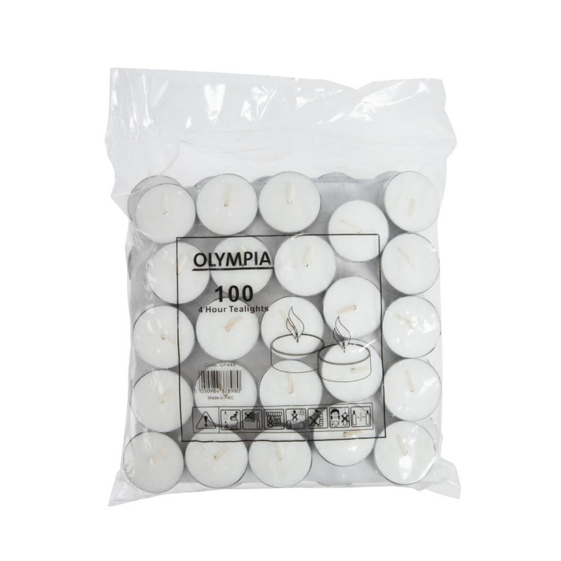 Candele Scaldavivande 4 Ore Ø 40 mm - Confezione da 100 - Olympia