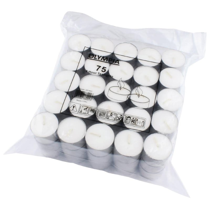 Candele Scaldavivande 8 Ore Ø 40 mm - Confezione da 75 - Olympia
