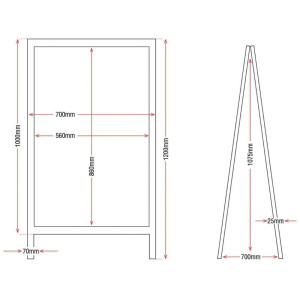 Panneau De Trottoir Cadre En Bois 1200 X 700Mm - Olympia - Fourniresto