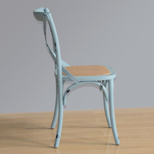 Wooden Chairs with Crossed Backrest - Blue - Bolero - Fourniresto