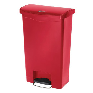 Cestino con pedale frontale Slim Jim rosso - 50L - Rubbermaid