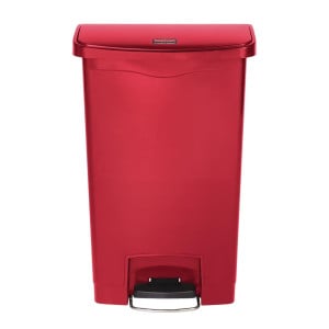 Cestino con pedale frontale Slim Jim rosso - 50L - Rubbermaid