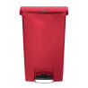 Cestino con pedale frontale Slim Jim rosso - 50L - Rubbermaid