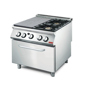 Piastra a Gas 2 Fuochi su Forno a Gas 700 - Gastro M