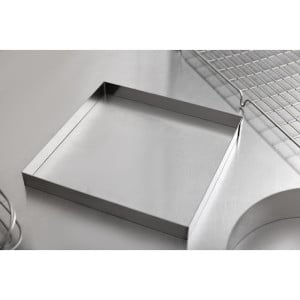 Cercle Per Torta Quadrato in Acciaio Inox - L 200 x P 200mm- De Buyer
