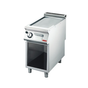 Piastra a gas 700 mm - Piastra liscia in acciaio inox
