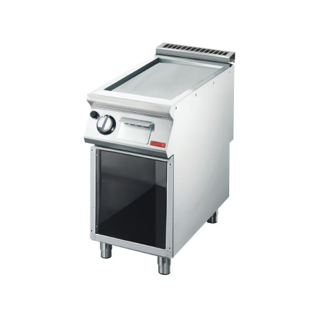 Piastra a gas 700 mm - Piastra liscia in acciaio inox