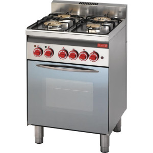 Fourneau 4 Fuochi Gas Su Forno Elettrico A Convezione GN 2/3 600 - Gastro M