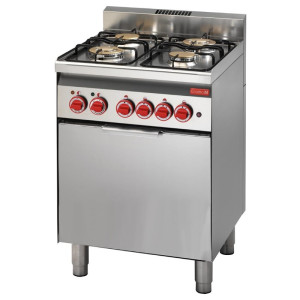 Fornello a 4 fuochi a gas su forno elettrico a convezione GN 2/3 600 - Gastro M