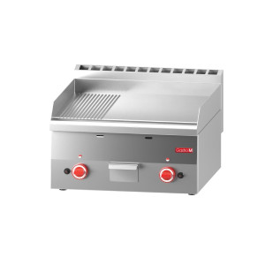 Plancha Gas Piastra Mezza Liscia Mezza Rigata - L 600 x P 600mm - Gastro M