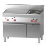 Piastra a Gas 650 e 2 Fuochi Vigorosi su Forno a Gas e Armadio Chiuso 650 - Gastro M