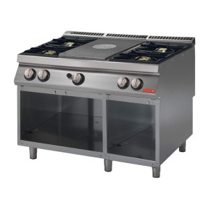 Gas Hotplate 700 With 4 Burners On Open Cupboard - Gastro M