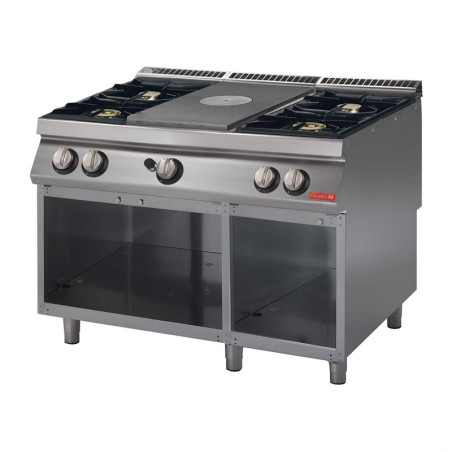 Gas Hotplate 700 With 4 Burners On Open Cupboard - Gastro M