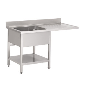 Lavello in acciaio inox con passaggio lavastoviglie L 1200 x P 700 mm - Gastro M