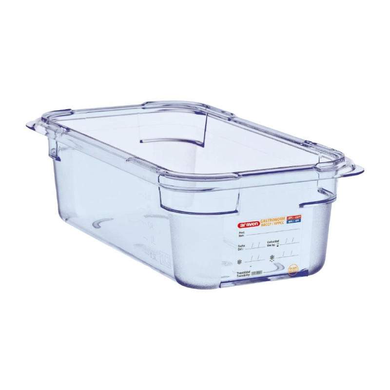 Blue Airtight Container ABS - GN 1/3 100 mm - Araven - Fourniresto