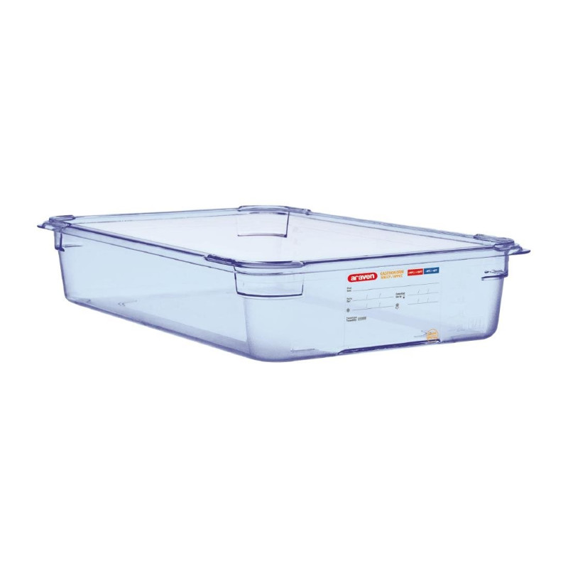 Blue airtight ABS GN1/1 100mm container - Araven - Fourniresto Blue airtight ABS GN1/1 100mm container - Araven - Fourniresto