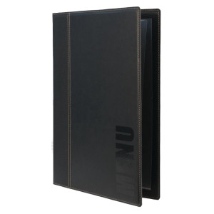 Contemporary A4 Black Menu Cover - Securit - Fourniresto