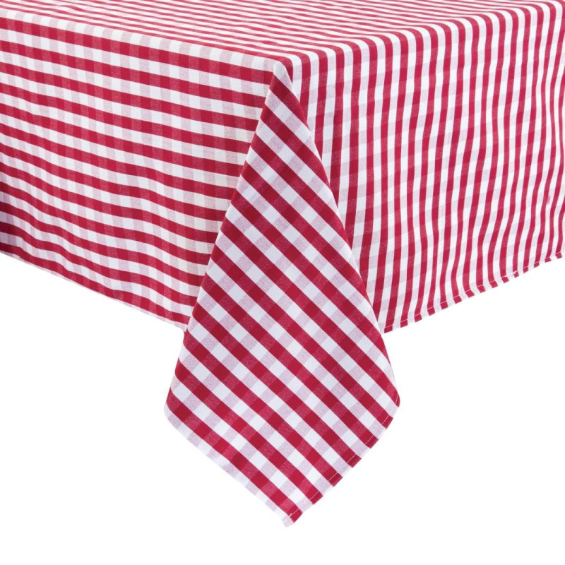 Tovaglia quadrata a quadretti rossi in poliestere 1780 x 1780mm - Mitre Essentials - Fourniresto Tovaglia quadrata a quadretti rossi in poliestere 1780 x 1780mm - Mitre Essentials - Fourniresto