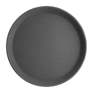 Non-slip round black fiberglass tray 280mm - Olympia KRISTALLON - Fourniresto