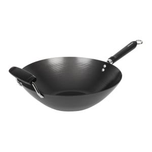 Wok Antiaderente Fondo Piatto - 35 cm - Kitchen Craft - Fourniresto