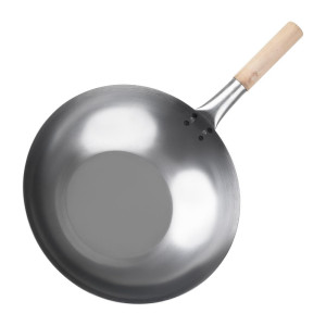 Wok in acciaio dolce - 35,6 cm - Vogue - Fourniresto