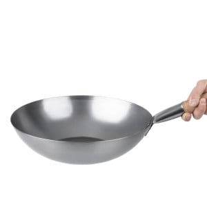 Wok in acciaio dolce - 35,6 cm - Vogue - Fourniresto