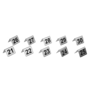 Stainless steel table numbers 21 to 30 - Olympia - Fourniresto