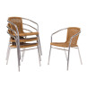 Rattan and aluminum chairs - Set of 4 - Bolero - Fourniresto