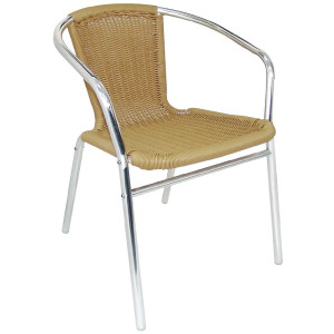 Fauteuils rotin et alu - Lot de 4 - Bolero - Fourniresto