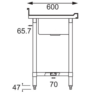 Stainless Steel Sink - W 2400 X D 600mm - Vogue