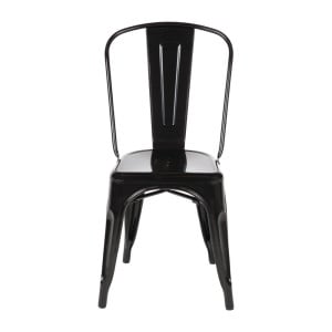 Sedie Bistro Impilabili in Acciaio - Nero - Set di 4 - Bolero