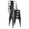 Sedie Bistro Impilabili in Acciaio - Nero - Set di 4 - Bolero