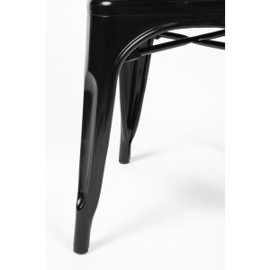 Sedie Bistro Impilabili in Acciaio - Nero - Set di 4 - Bolero