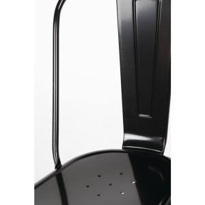 Sedie Bistro Impilabili in Acciaio - Nero - Set di 4 - Bolero