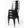 Sedie Bistro Impilabili in Acciaio - Nero - Set di 4 - Bolero