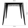 Tavolo Bistrot Quadrato in Acciaio Nero - L 668 x P 668 mm - Bolero