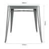 Tavolo Quadrato in Acciaio Grigio Metallizzato - L 668 x P 668 mm - Bolero