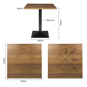 Square Complete Table - 700 mm - Bolero