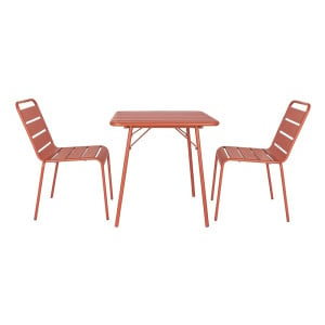 Sedia a doghe in acciaio - Terracotta - Set di 4 - Bolero