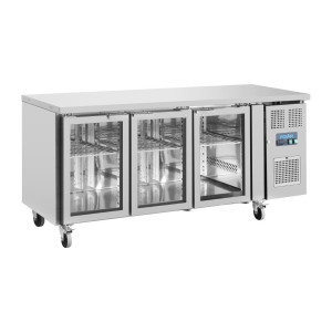 Tavolo refrigerato positivo a 3 porte vetrate - 358 L - Polar