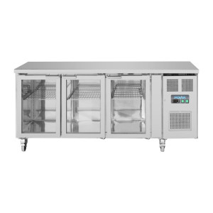 Tavolo refrigerato positivo a 3 porte vetrate - 358 L - Polar