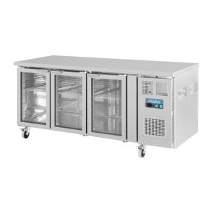 Tavolo refrigerato positivo a 3 porte vetrate - 358 L - Polar