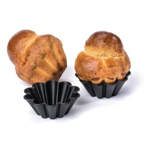 Moules à Mini Brioche Antiadhésifs 75 mm - Lot de 12, Matfer Bourgeat