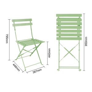 Sedie Pieghevoli Acciaio Verde Chiaro - Comfort e Durabilità