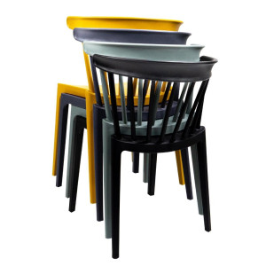 Sedie in Polipropilene Antracite - Set di 4: Design elegante e comfort duraturo