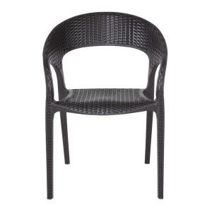 Black PP Wicker Wraparound Armchairs - Set of 4 Bolero Catering and Hospitality