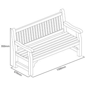 Panchina da giardino in legno tenero Rowlinson - Comfort ed eleganza