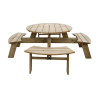 Tavolo da picnic rotondo in legno 2000mm Rowlinson: Robusto ed elegante