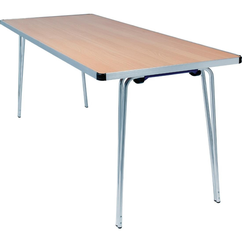 Tavolo Pieghevole Effetto Faggio Contorno 1830mm - Pratico e Robusto