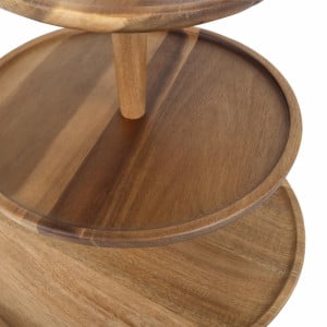 3-Level Acacia Wood Display Stand ø305x395 mm - Olympia